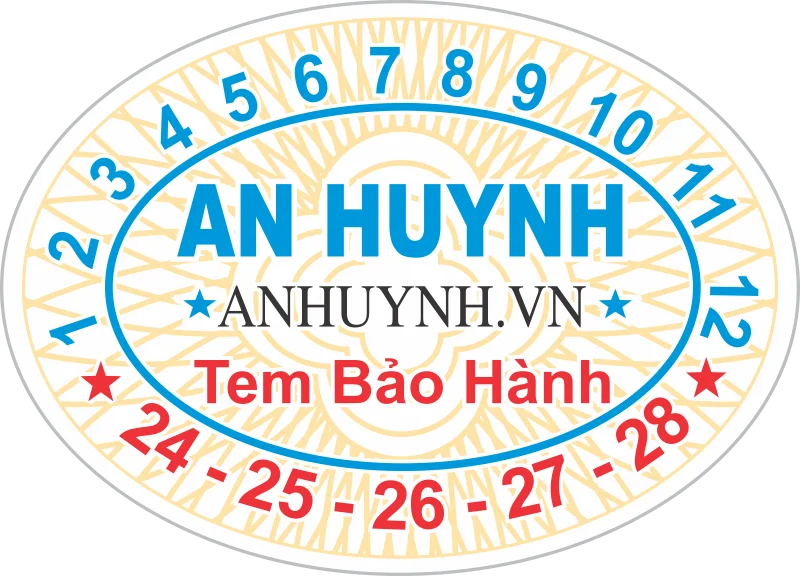 Tem bảo hành elip logo An Huynh