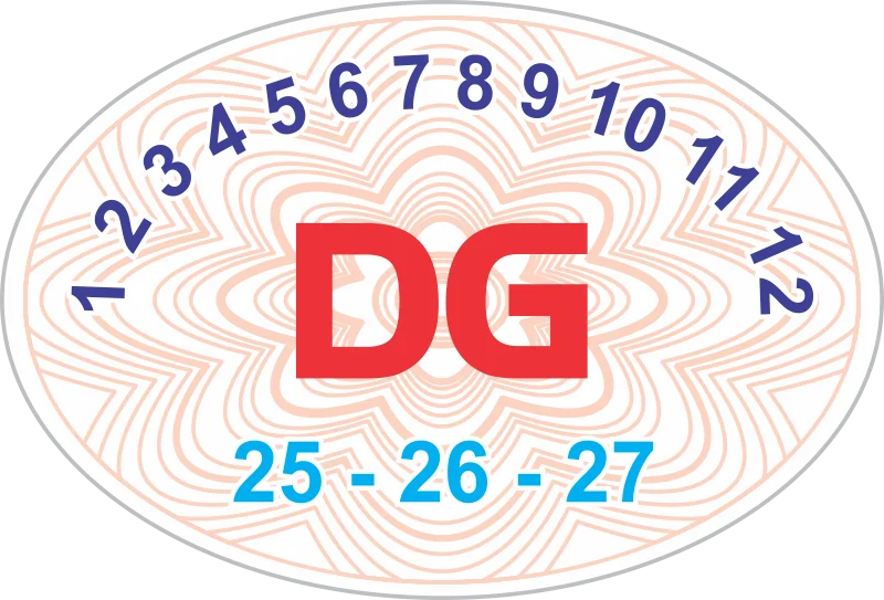 Tem bảo hành elip logo DG