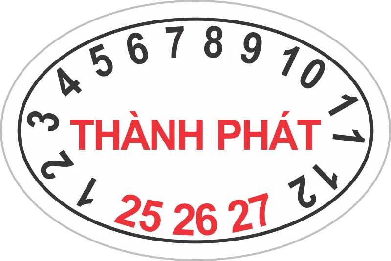 Tem bảo hành elip logo Thành Phát