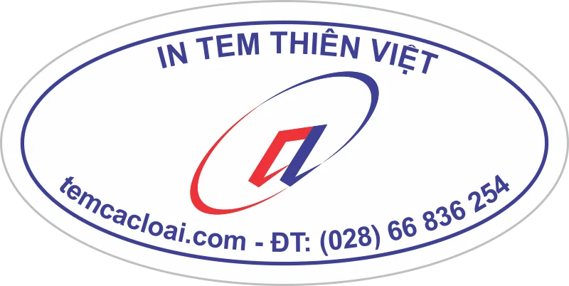 Tem bảo hành elip logo Thiên Việt