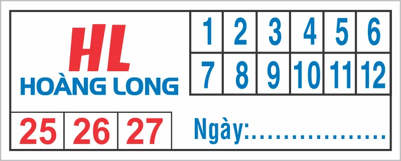 Tem bảo hành chữ nhật logo Hoàng Long