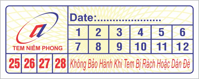 Tem niêm phong hình chữ nhật In nhãn dán tem niêm phong hình chữ nhật