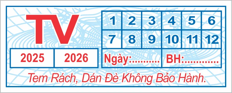 Tem bảo hành chữ nhật rách không bảo hành