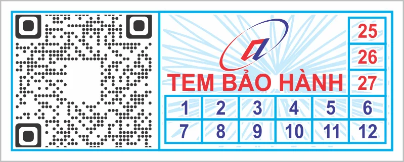 Tem bảo hành chữ nhật mẫu chuẩn