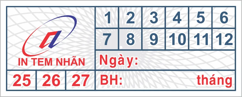 Tem bảo hành chữ nhật kết hợp tem nhãn