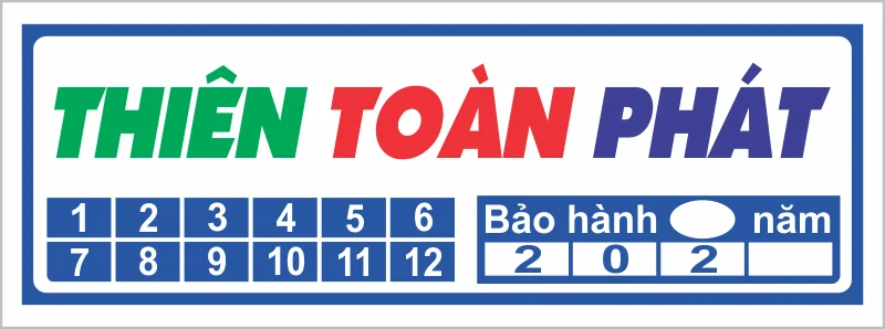 Tem bảo hành chữ nhật logo Thiên Hoàng Phát