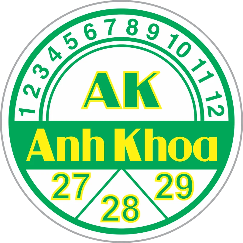 Tem bảo hành tròn logo Ánh Khoa