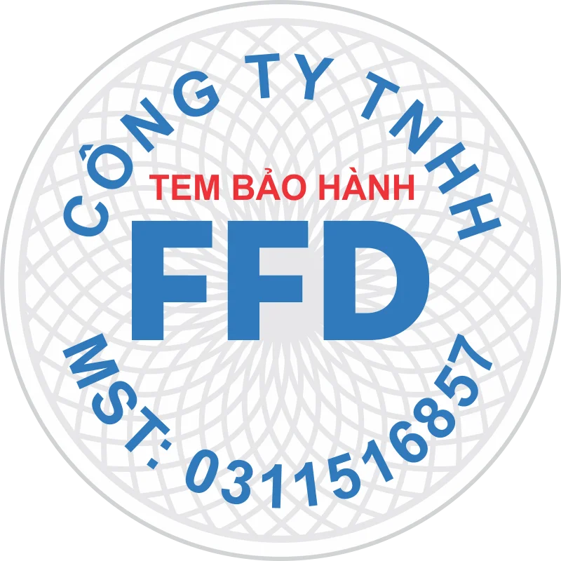 Tem bảo hành tròn logo FFD