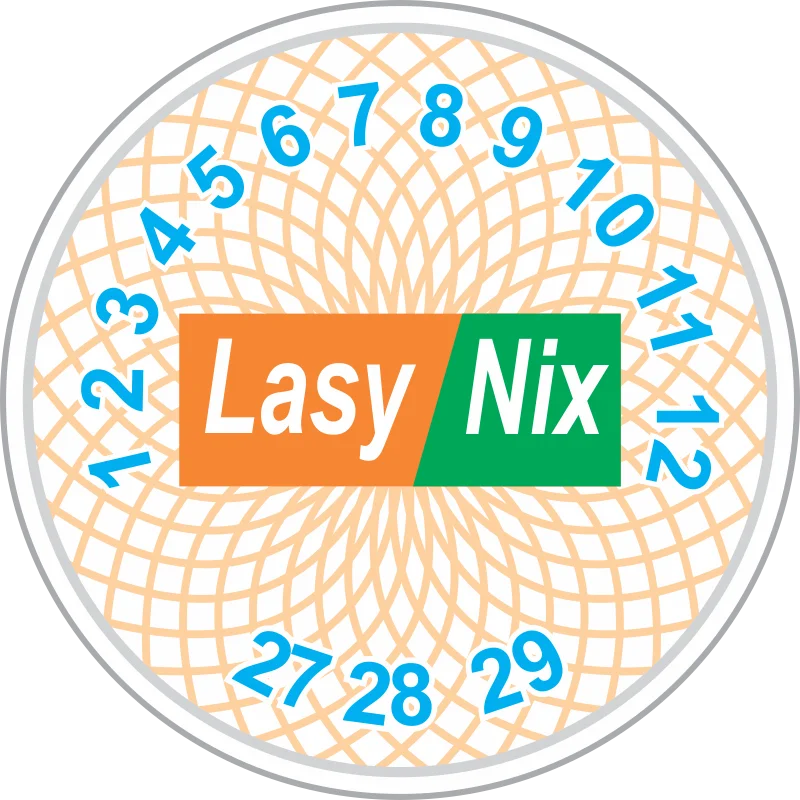 Tem bảo hành tròn logo Lasy