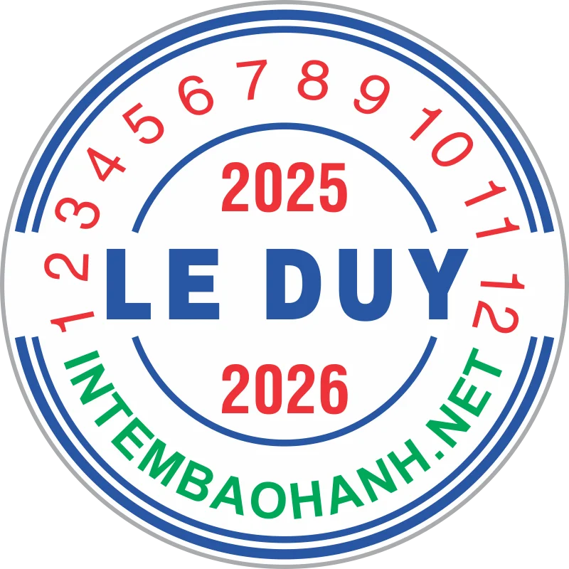 Tem bảo hành tròn logo Lê Duy