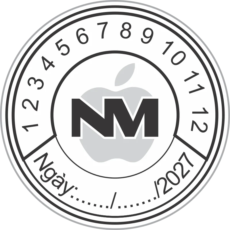 Tem bảo hành tròn logo NM