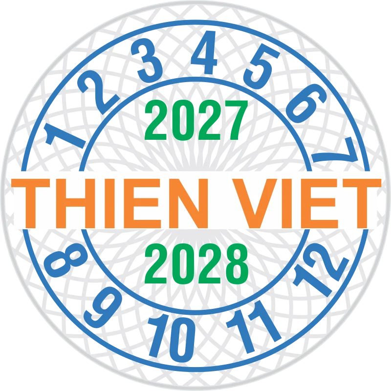 Mẫu tem tròn bảo hành Thiên Việt Mẫu in tem vỡ tròn thương hiệu Thiên Việt