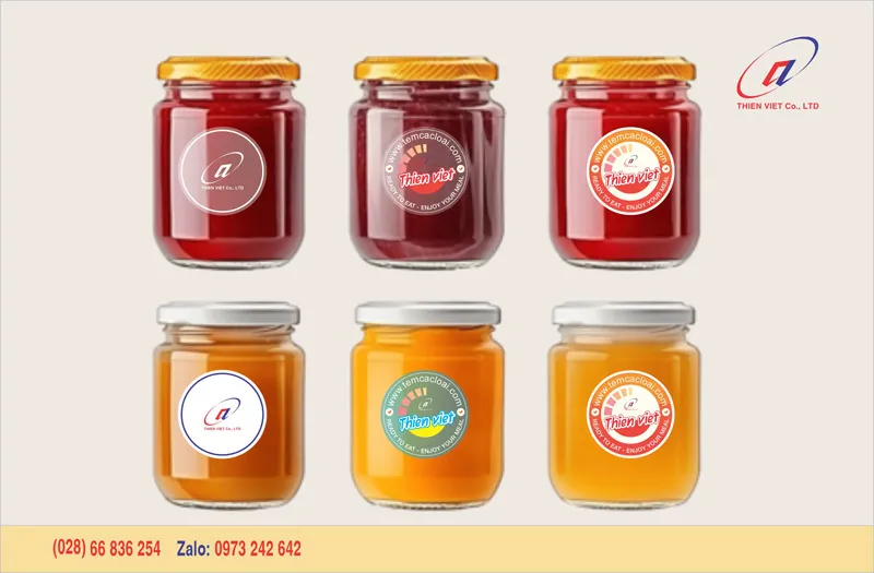Decal nhựa dán chai lọ Mẫu decal nhựa dán chai lọ chịu nước - in tem nhãn